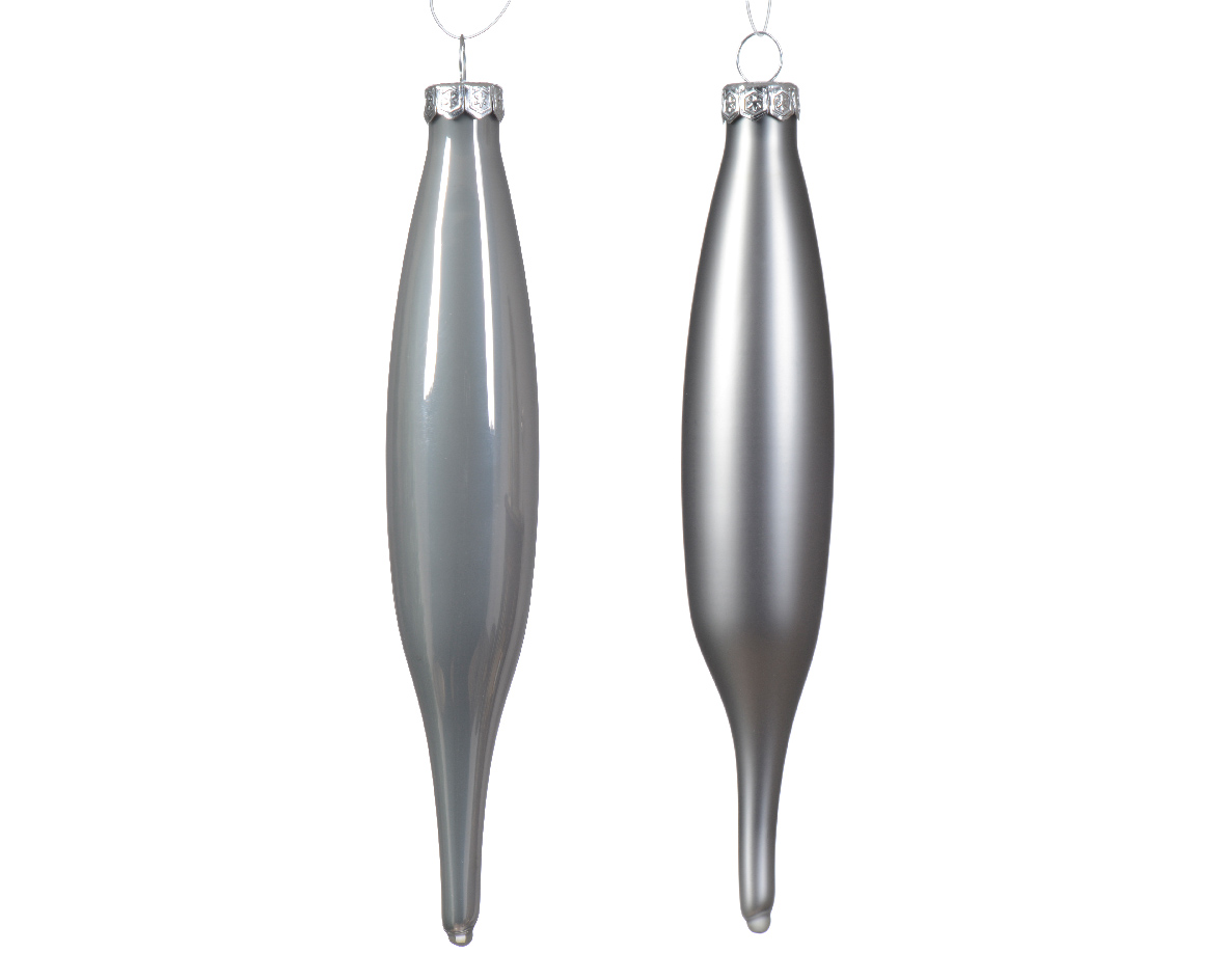 Decoris Ijspegel glas d3h15 cm mgrs ass 6st kerst  - 