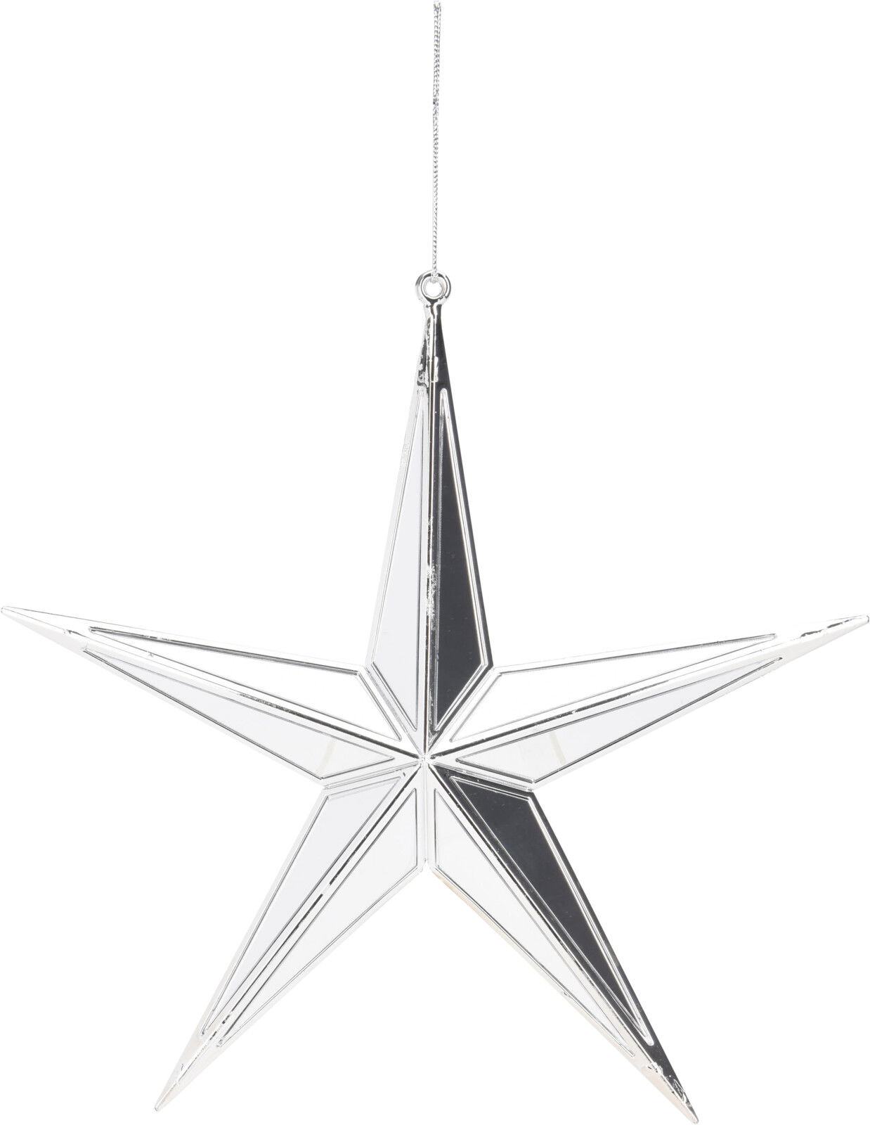 Nampook Ster 28x4x27 cm zilver spiegel kerstversiering  - 