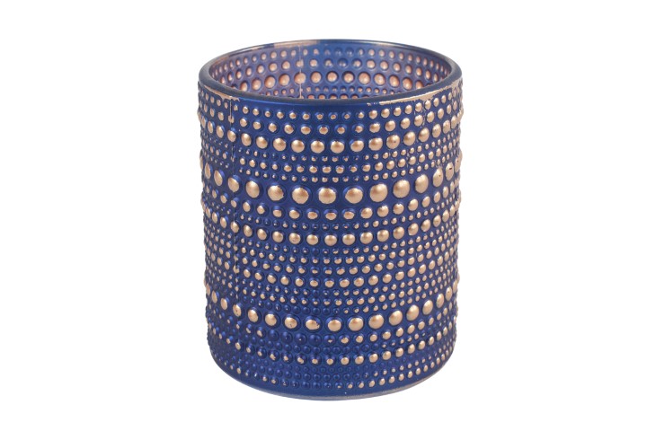 Countryfield Theelichth ro Nelle M blauw/zilver Theelicht  - 