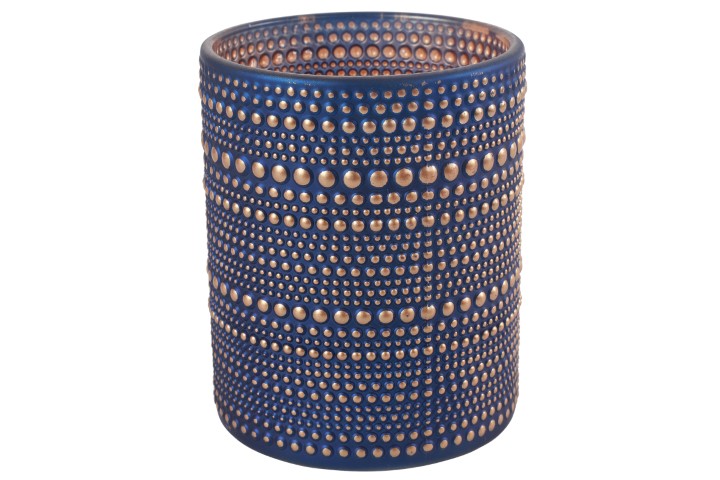 Countryfield Theelichth ro Nelle L blauw/zilver Theelicht  - 