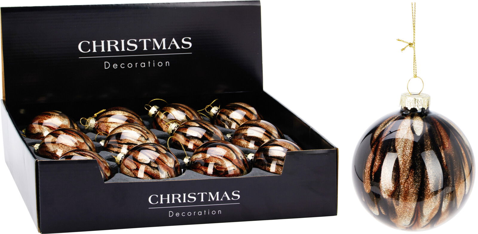 Nampook Kerstbal 80 mm bruin  - 