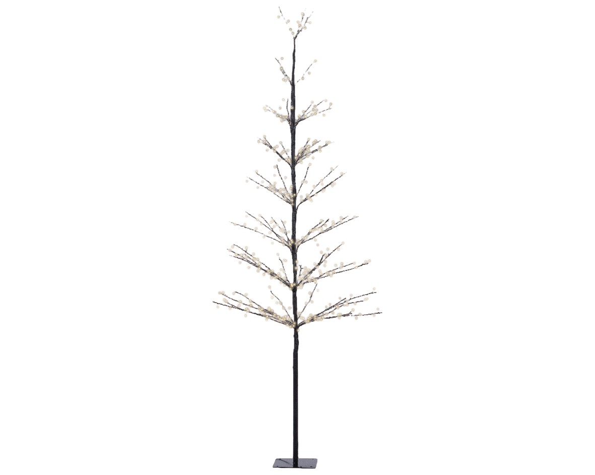 Lumineo Warm wit 360 micro-LED verlichte boom staal zwart H 180 cm  - 