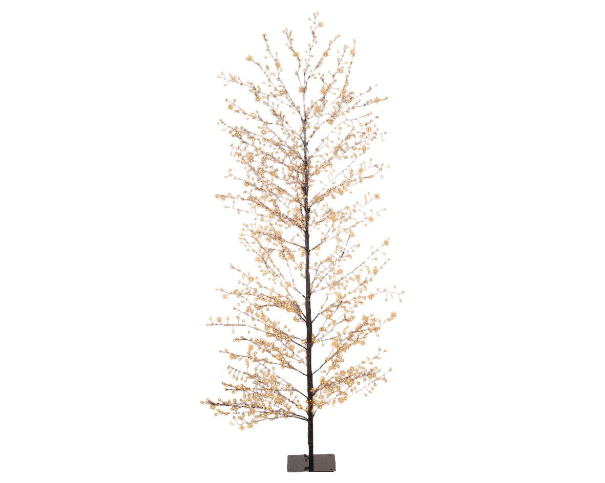 Lumineo Classic warm 1755 Micro-LED verlichte boom pvc zwart H 180 cm  - 