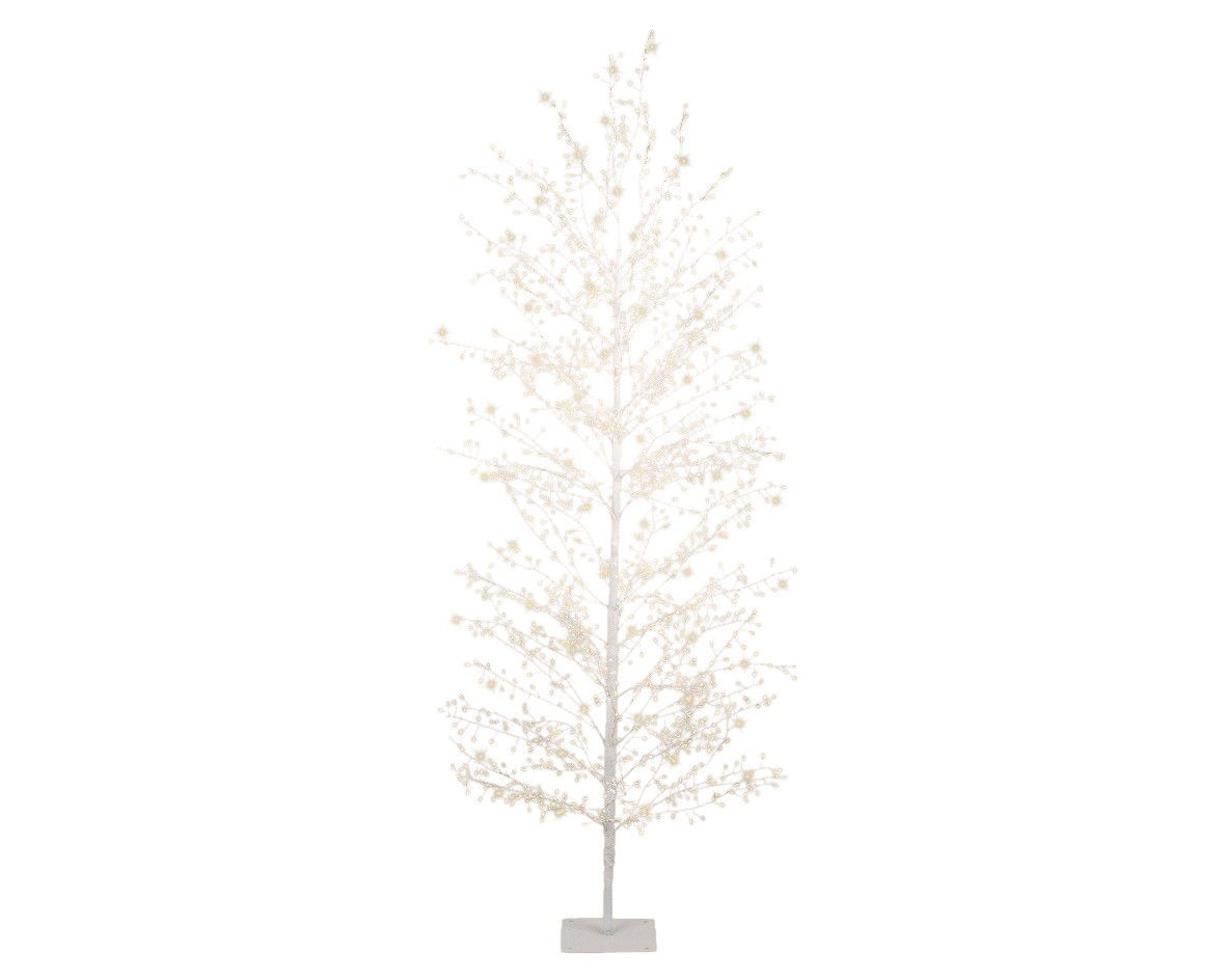 Lumineo Warm wit 1755 Micro-LED verlichte boom pvc wit H 180 cm  - 