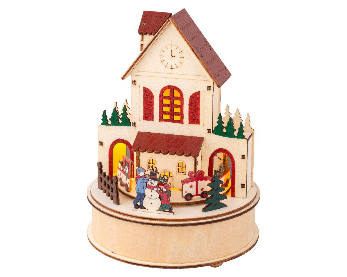 Lumineo Led scenery d15h20.3cm kleuren/wwit  - 