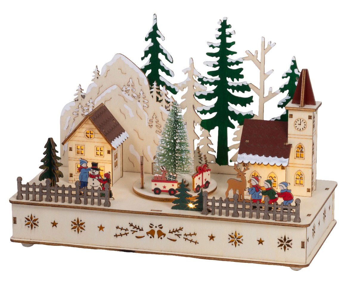 Lumineo Led scenery l14b28h20cm-7l warm wit  - 