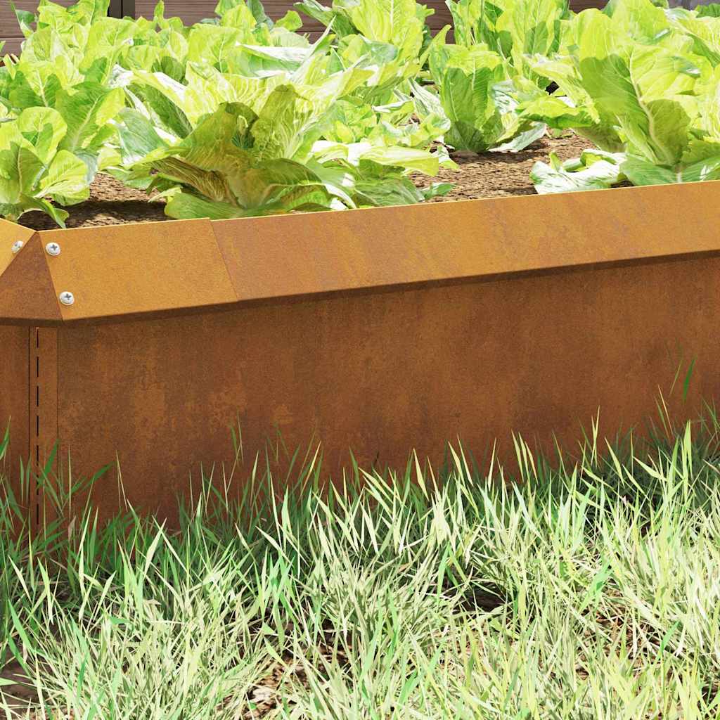 vidaXL Slakkenhekje Roestig 50 x 3,5 x 25 cm Cortenstaal