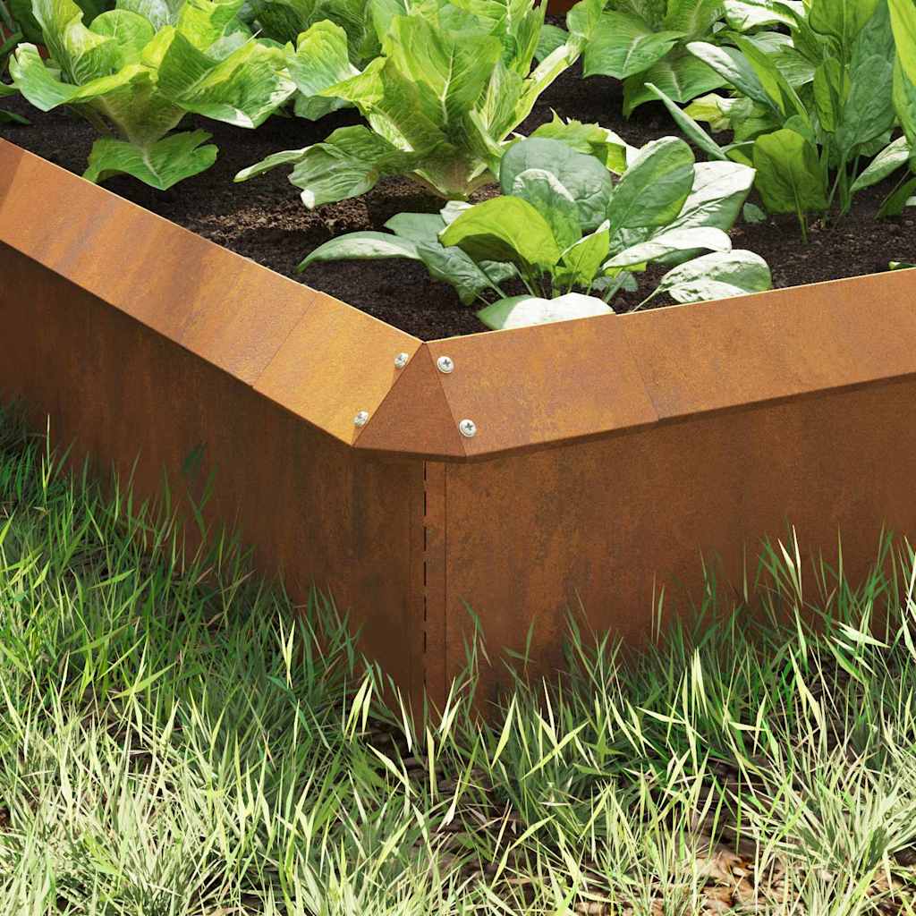 vidaXL Slakkenhekken 8 pcs Roestig Cortenstaal