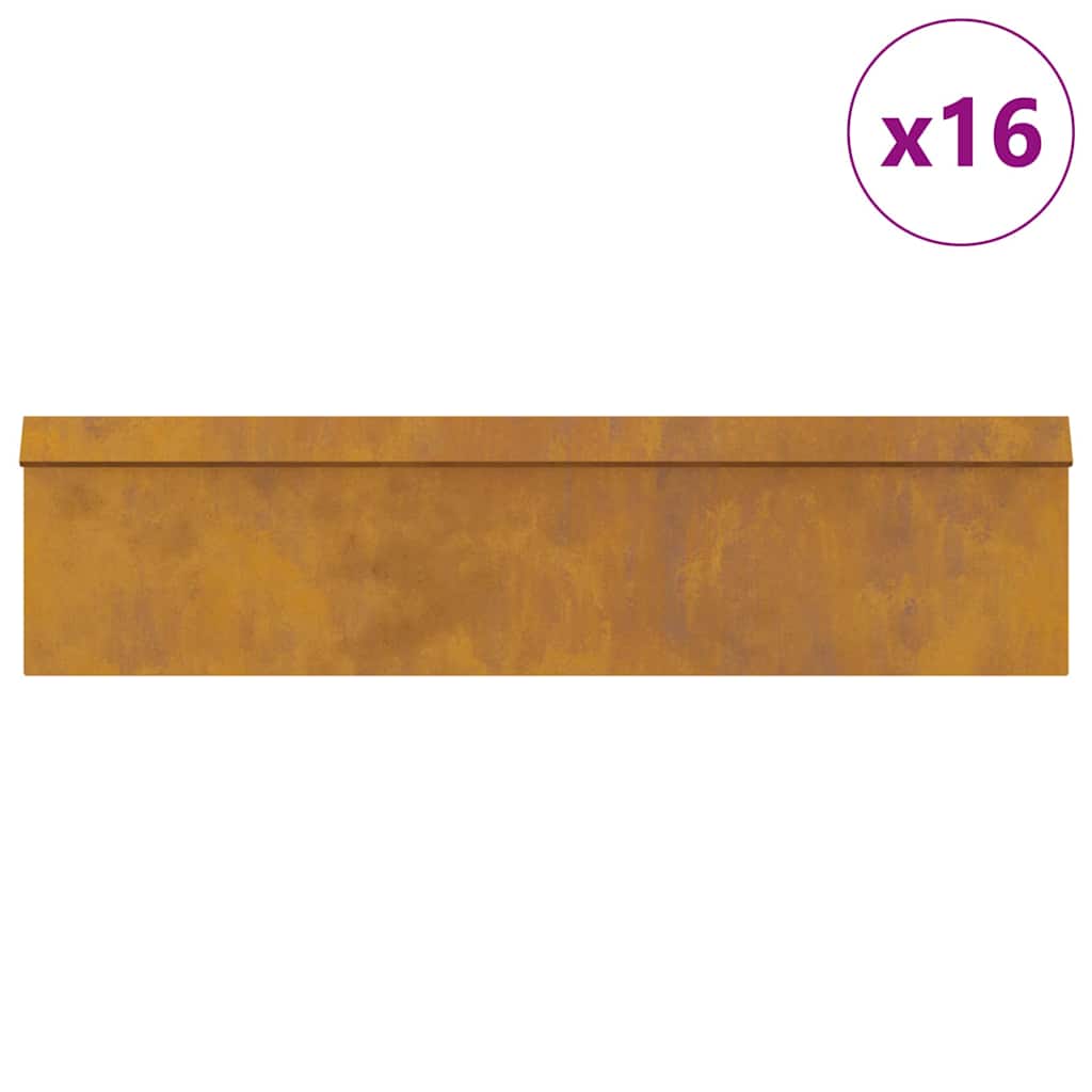 vidaXL Slakkenhekken 20 pcs Roestig Cortenstaal