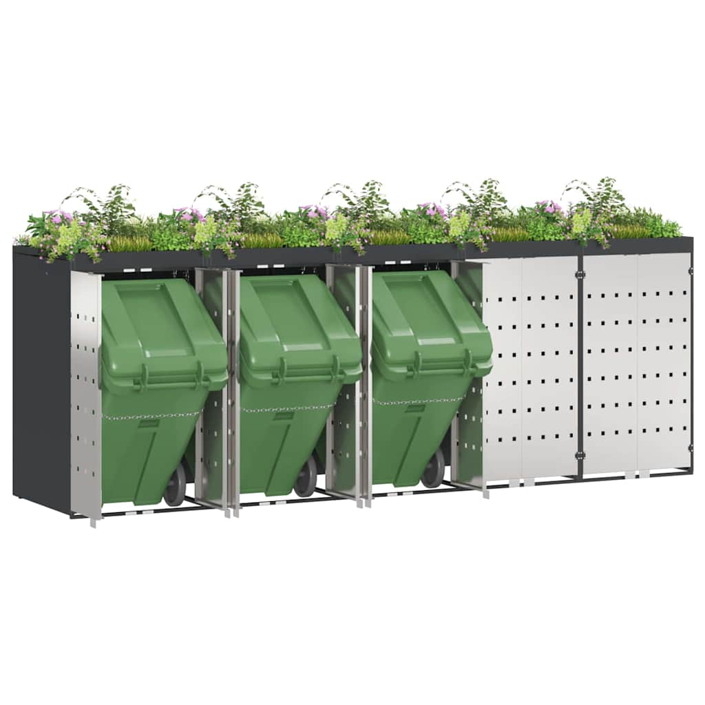 vidaXL Wieltjesbakopslag voor 3 bakken Antraciet 340 x 77.5 x 115.5 cm