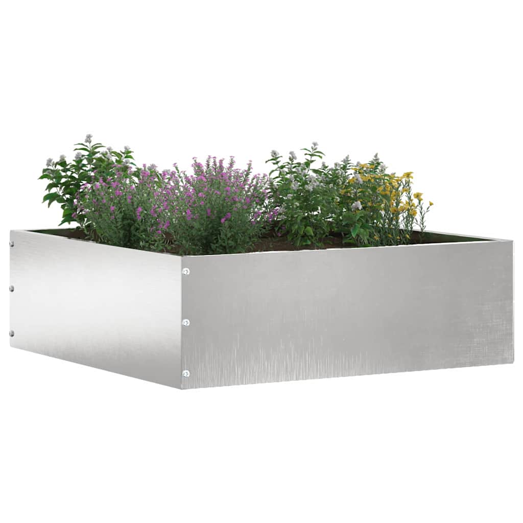 vidaXL Tuinrand Zilver 40 x 40 x 13 cm Roestvrij staal