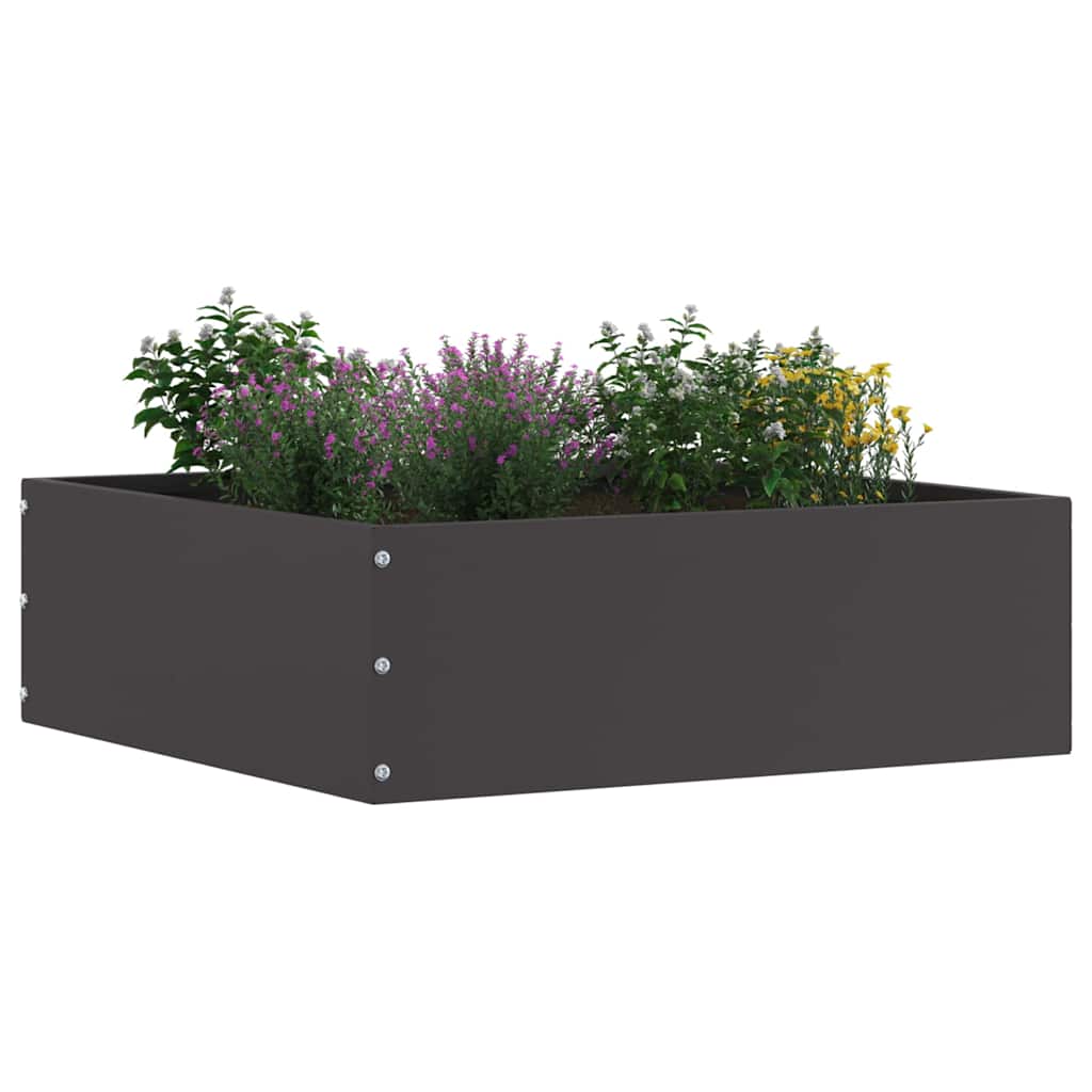 vidaXL Tuinrand 6 pcs Zwart 40 x 40 x 13 cm Staal