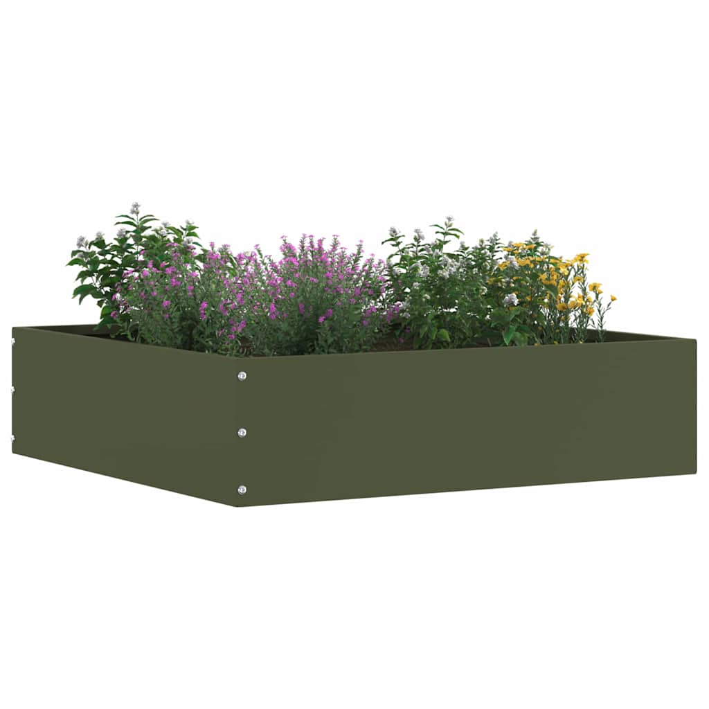 vidaXL Tuinrand 6 pcs Olijf Groen 50 x 50 x 13 cm Staal