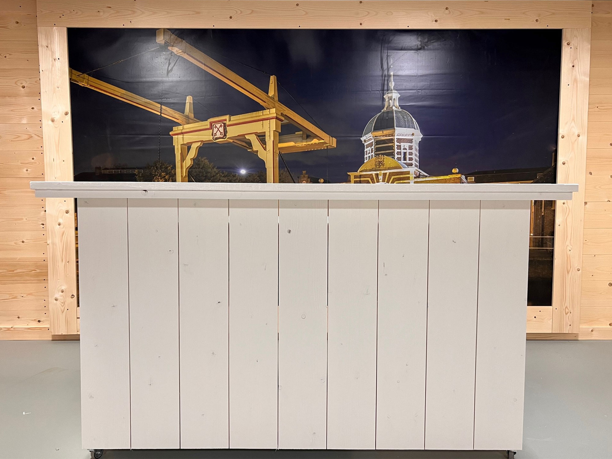 Steigerhouten Meubelen Leiden Steigerhouten Bar - Wit