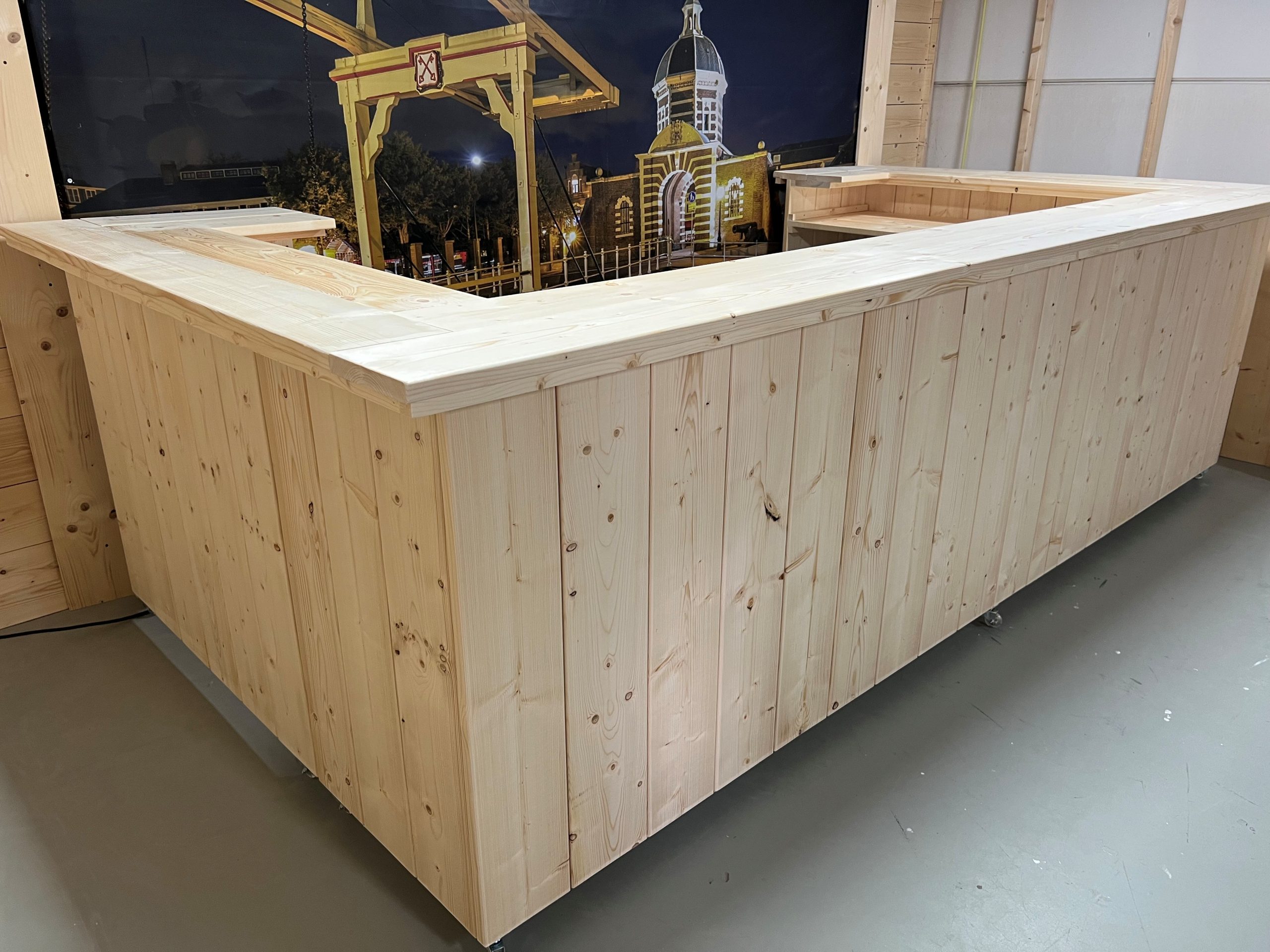 Steigerhouten Meubelen Leiden Steigerhouten U-vormige Bar