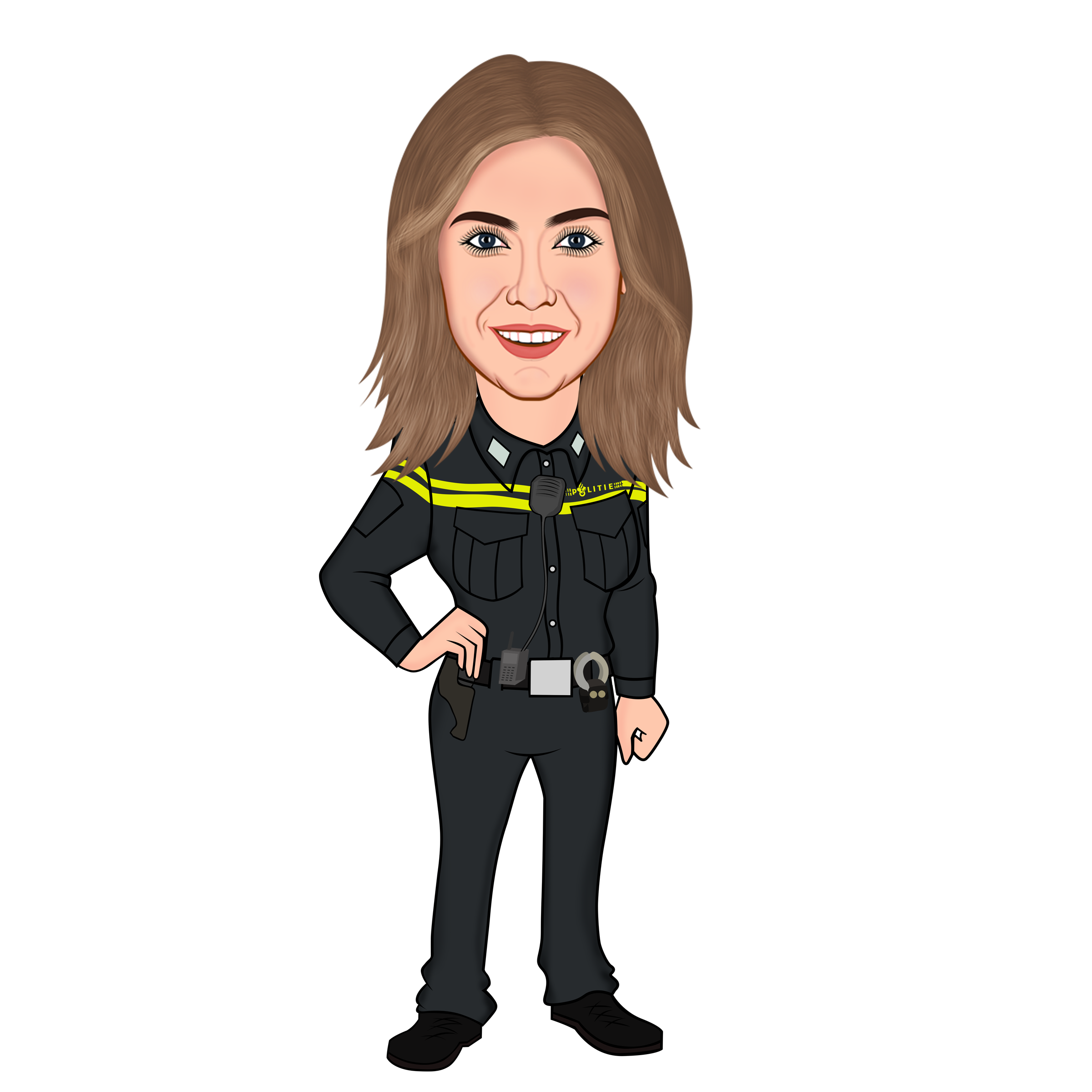 Pillowbuddies Cartoon Kussen - Politievrouw - Pillow Buddies