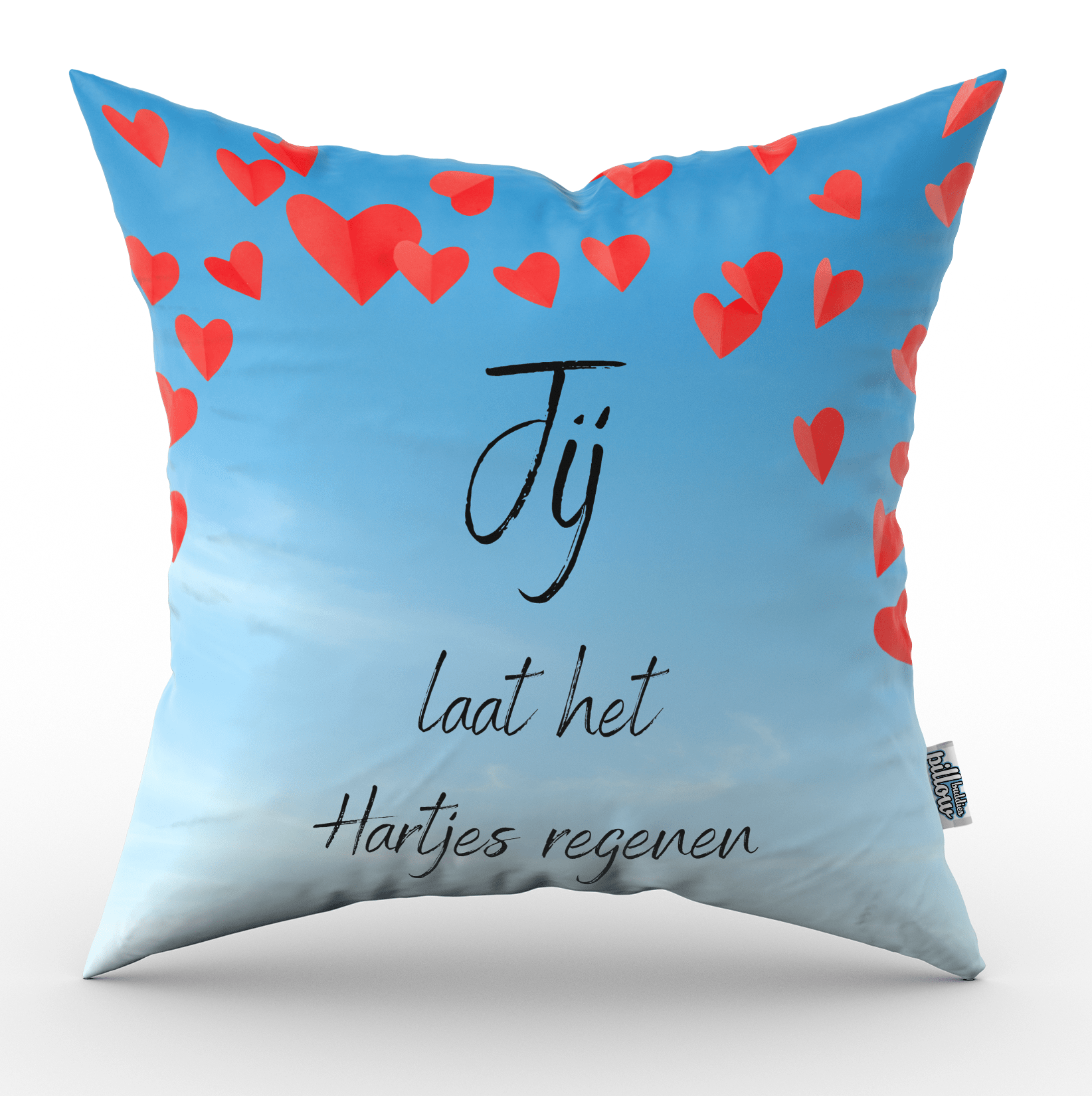 Pillowbuddies Valentijn kussen Jij laat het hartjes regenen - Pillow Buddies