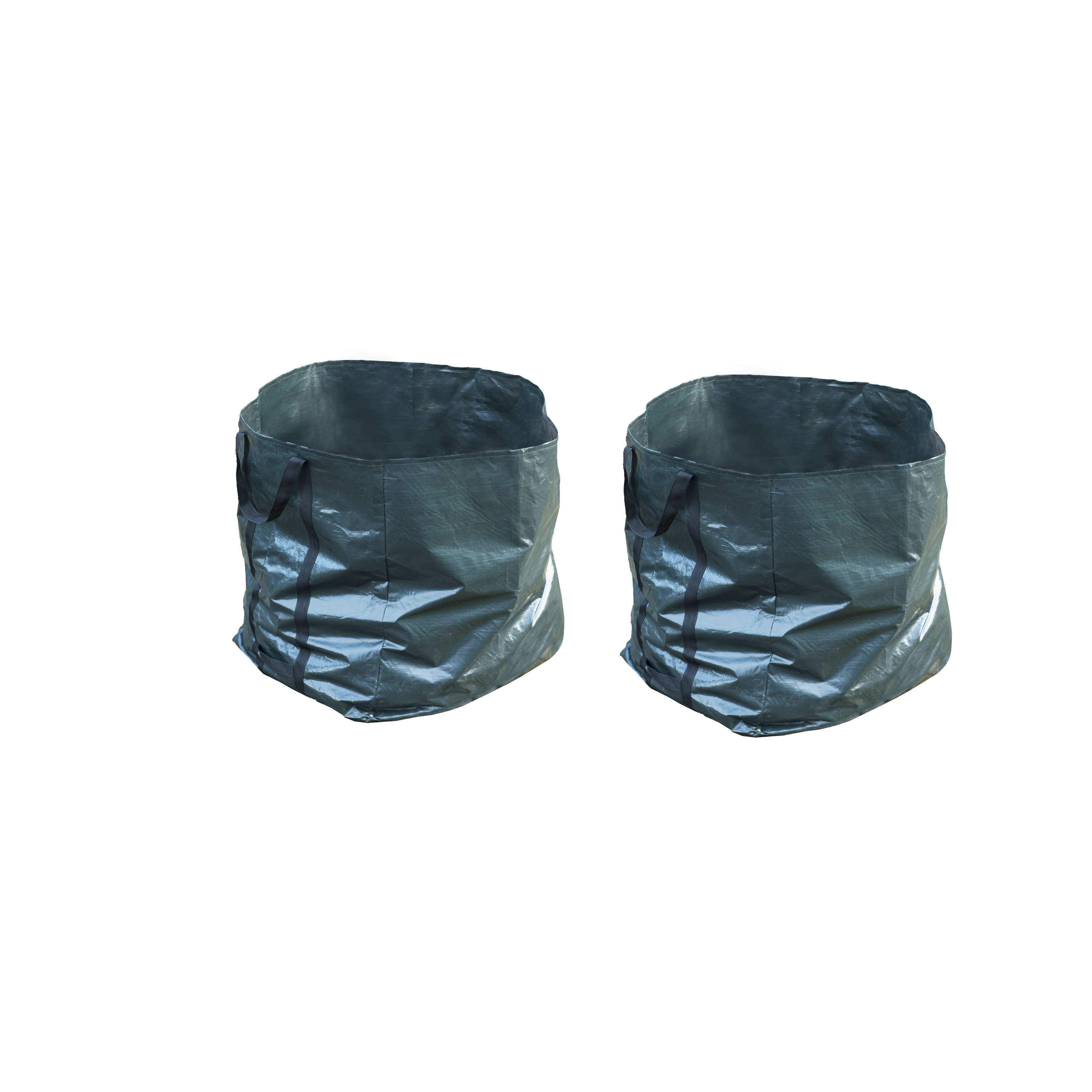 Merkloos 6x Groene vierkante tuinafvalzakken opvouwbaar 227 liter -