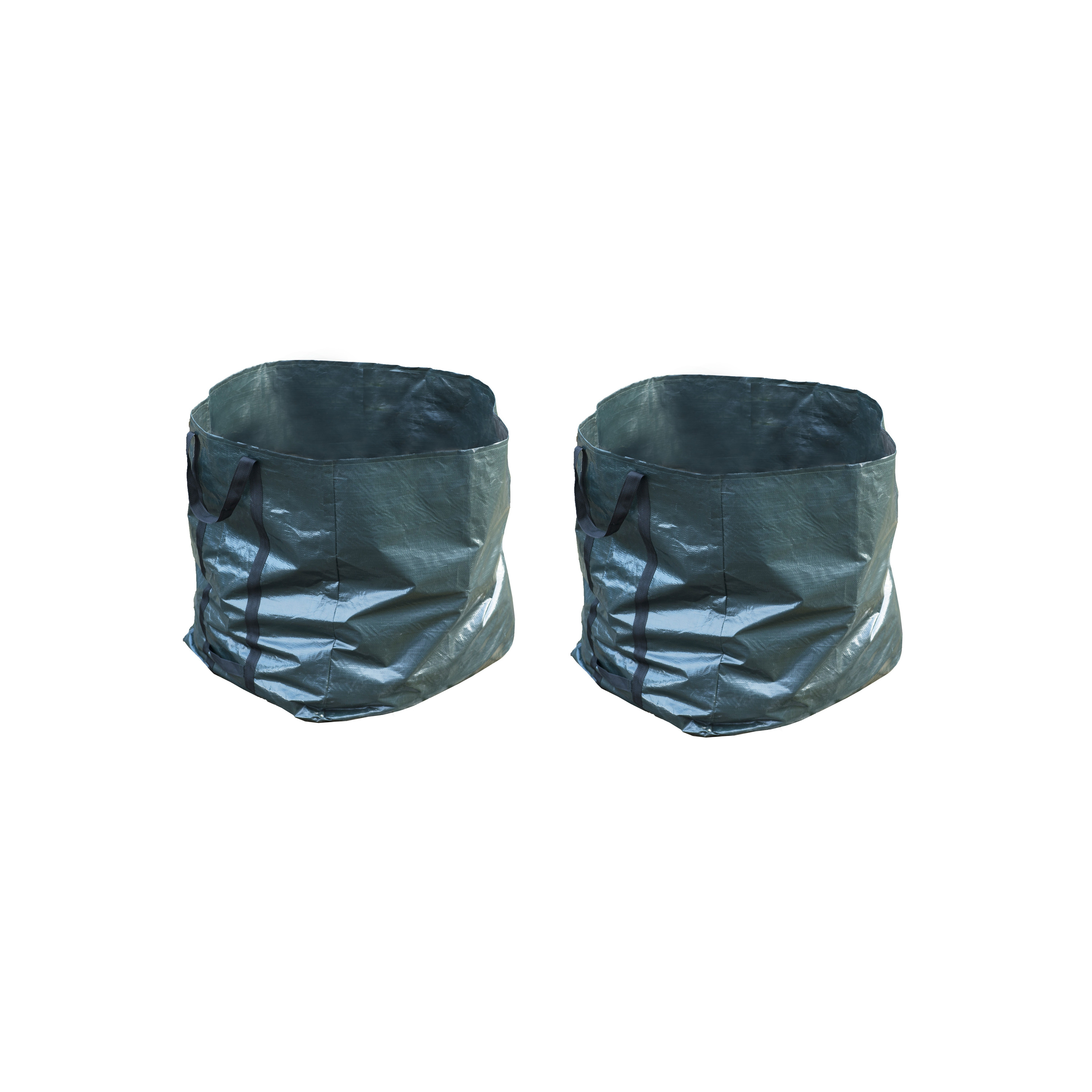 Merkloos 10x Groene vierkante tuinafvalzakken opvouwbaar 227 liter -