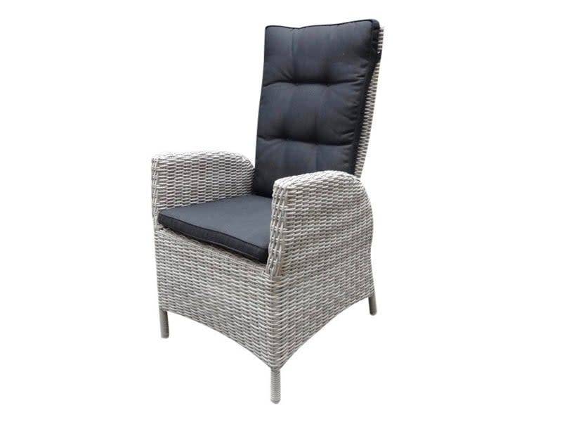 AVH-Collectie Menorca dining tuinstoel verstelbaar wit grijs