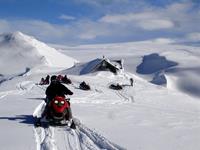 Sneeuwscootertocht op Myrdalsjökull gletsjer