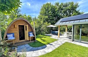 Luxe vierpersoons Eco-cottage met sauna en airco op een vakantiepark in Rhenen - Nederland - Europa - Rhenen