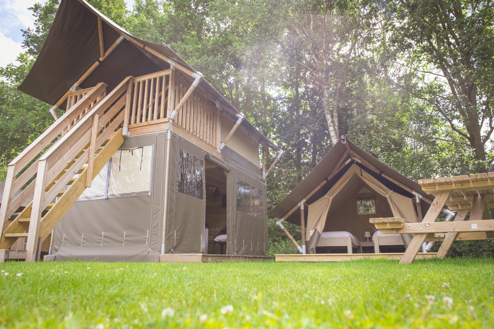 Safaricottage XS met privé sanitair - 4 personen - Nieuw Heeten