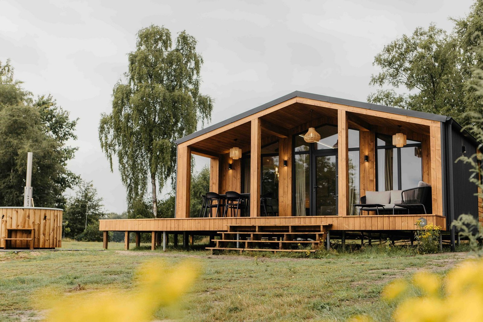 Lodge met hottub en panorama uitzicht 5 - personen