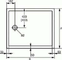 Purano douchebak 80x80x4 cm. wit