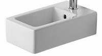 Handwaschbecken Vero 25cm, mit Überlauf, mit Hahnlochbank, 1 Hahnloch, weiss, Farbe: Weiß - 0702250000 - Duravit