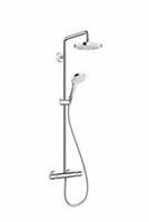 Duschsystem Croma Select E Showerpipe 180, 27256400, 2jet mit Thermostat, Weiß-Chrom - Hansgrohe