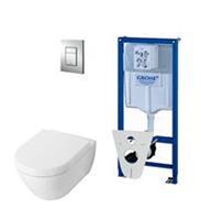 Villeroy & Boch - Subway 2.0 DirectFlush toiletset softclose met Grohe reservoir en bedieningsplaat chroom