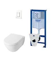 Villeroy & Boch - Subway 2.0 DirectFlush toiletset met Grohe reservoir en bedieningsplaat wit