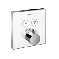 Hansgrohe ShowerSelect Glass afdekset voor thermostaat, wit-, chroom-glas