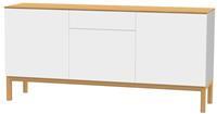 Maxmeubels dressoir Patch 3 deuren en 1 lade - eikenkleur/wit/eikenkleur - 85x179x47 cm