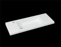 Best Design Wastafel SLIM 100cm (Ondiep) 35 cm Met-Kraangat Glans-Wit