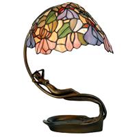 Clayre & Eef Tiffany bureaulamp luifel met metalen vrouw verwerkt in voet