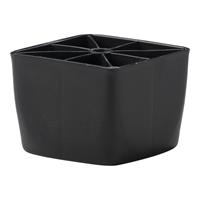Meubelpootjes Zwarte plastic vierkanten meubelpoot 5,5 cm