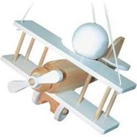 Waldi Witte hanglamp Vliegtuig met houtelementen