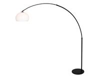 steinhauer Bogenleuchte Stehleuchte Standlampe Metall Schwarz Weiß Leselampe h 200cm