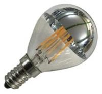 Huismerk Kogellamp kopspiegel LED filament zilver 2W (vervangt 20W) kleine fitting E14