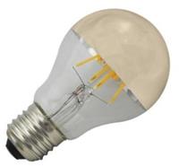 Huismerk Standaardlamp kopspiegel goud LED filament 6W (vervangt 60W) grote fitting E27