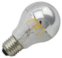 Huismerk Standaardlamp kopspiegel LED filament zilver 6W (vervangt 60W) grote fitting E27