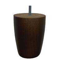 Meubelpootjes Bruine houten ronde meubelpoot 12 cm (M8)