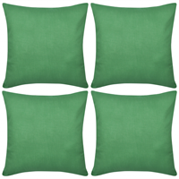 vidaXL 4 grüne Kissenbezüge Baumwolle 80 x 80 cm Grün