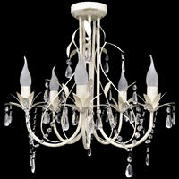 VidaXL Kristallen kroonluchter met wit elegant design (5 lampen)