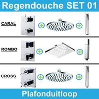 Wiesbaden inbouw regendouche set 01 (plafonduitloop)