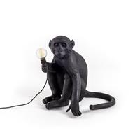 Seletti Monkey Sitting Tischlampe Schwarz Außen