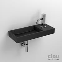 Clou Mini Wash Me fontein 45cm met kraangat - rechts - mat zwart keramiek