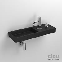 Clou Mini Wash Me fontein 56cm - met kraangat rechts - mat zwart keramiek